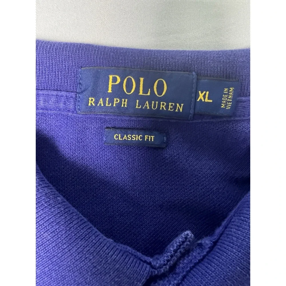 Polo Ralph Lauren Men's Cotton Polo Shirt XL Navy Blue Preppy Classic Fit Y2K